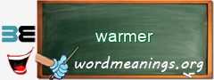 WordMeaning blackboard for warmer